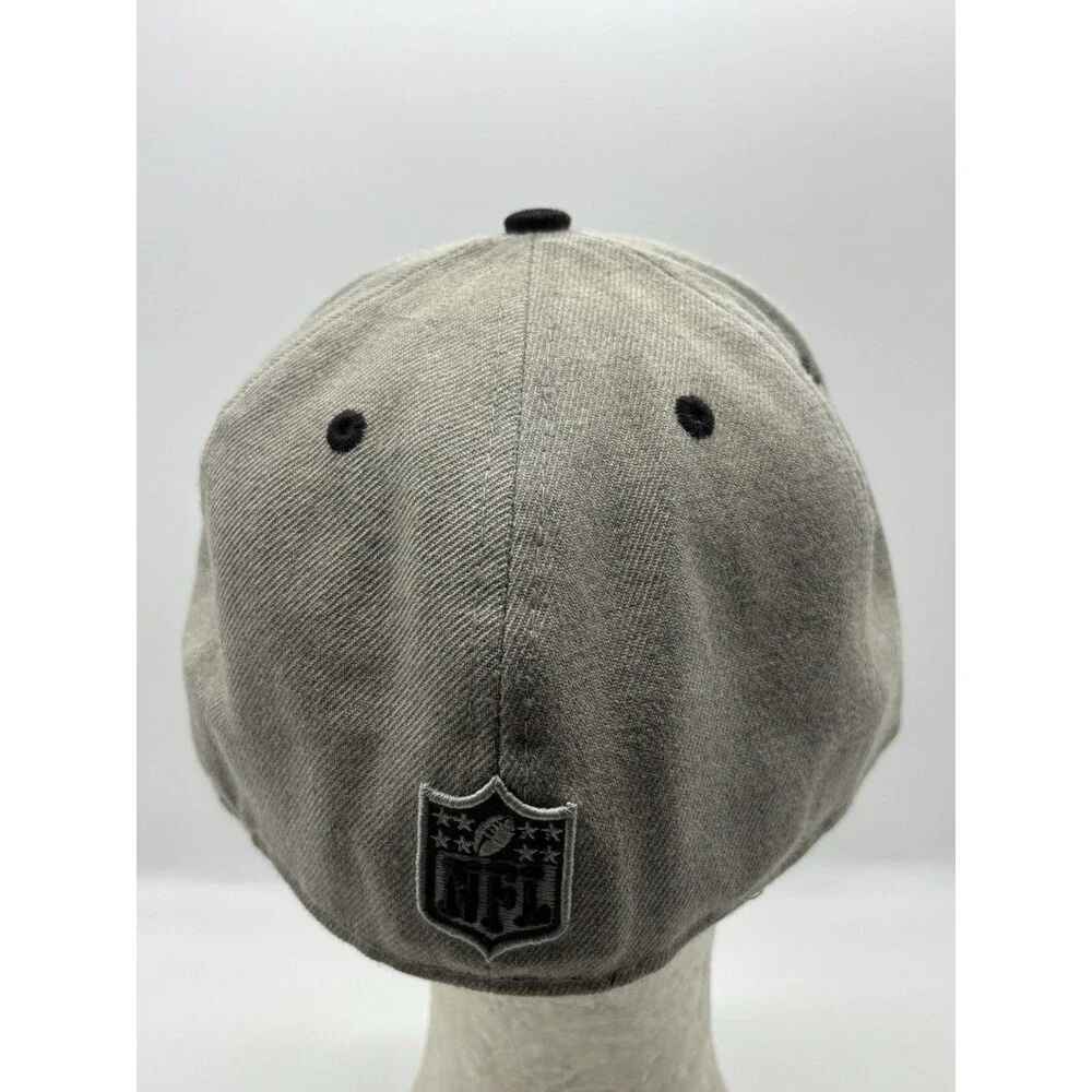 Oakland Raiders Hat New Era 59FIFTY Size 7 Gray Black Shield Fitted NFL Cap